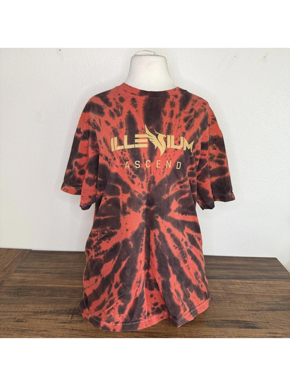 Illenium Ascend Orange Tie-Dye Graphic T-Shirt Size Medium